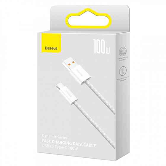Кабель Baseus Dynamic Series Fast Charging Data Cable USB to Type-C 100W 1m White Київ