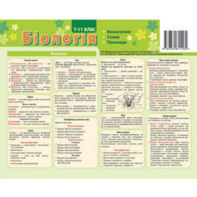 Картонка - підказка Біологія 6-11 кл 20*15 см 4стор, шт Київ - фото 1