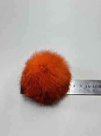 Меховой помпон на шапку из кролика 7-8 см Оранжевый Харьков