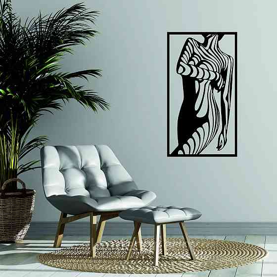 Декоративне настінне Панно «Сілует жінки», Декор на стіну 90*50 см, Чорний Київ