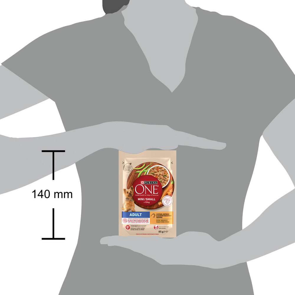 Влажный корм PURINA ONE Mini/Small для взрослых собак мелких пород, кусочки в соусе, с курицей, морковью и зеленой фасолью, 85 г Киев - изображение 4
