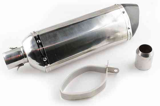 Глушитель (тюнинг) 400*105mm, креп. Ø78mm (нержавейка, три-овал, хром, прямоток) #2 Мукачево