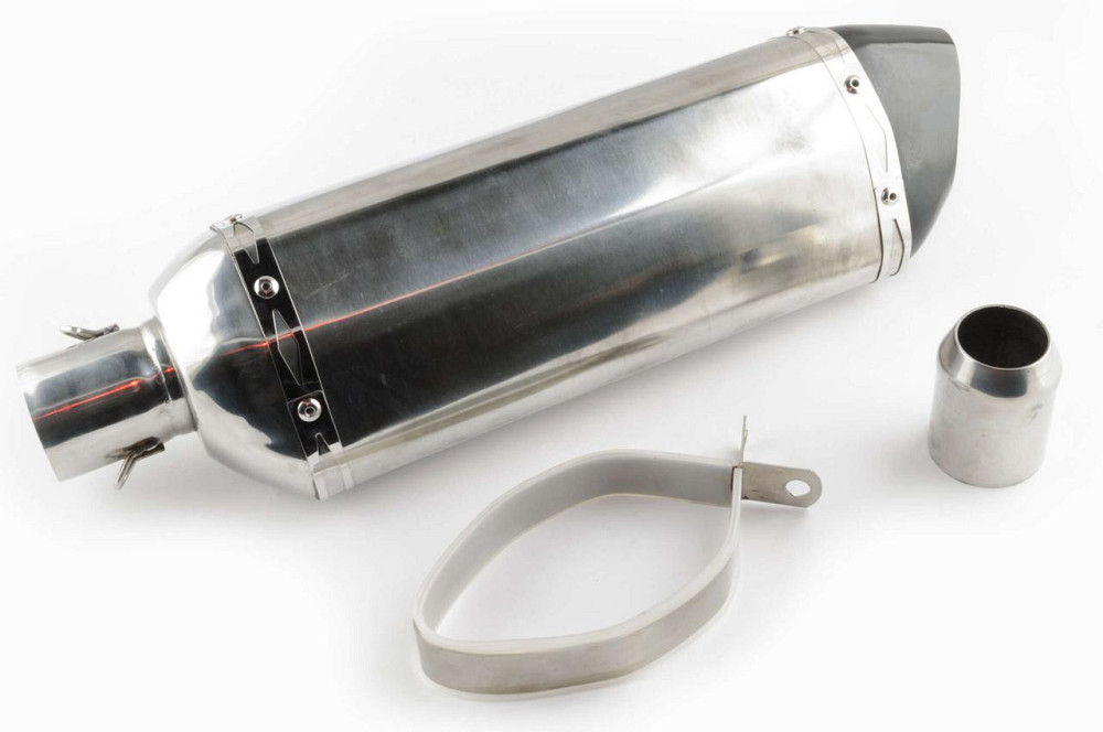 Глушитель (тюнинг) 400*105mm, креп. Ø78mm (нержавейка, три-овал, хром, прямоток) #2 Мукачево - изображение 1