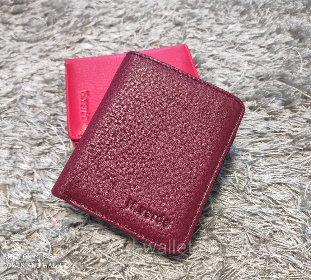 Небольшой женский кожаный кошелек цвета марсала Helen Verde Киев - изображение 1