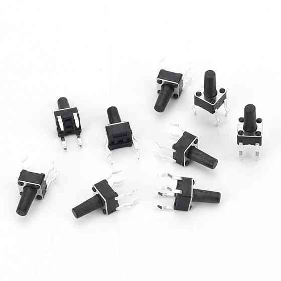 Тактовая кнопка 6x6мм, 100 шт, радиодетали Киев