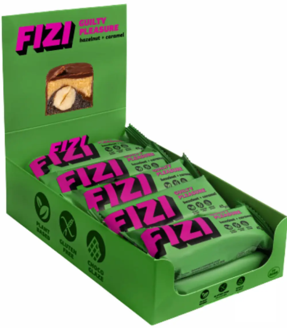 Протеїновий батончик FIZI Chocolate Bar 10х45g фундук-карамель Київ - фото 3