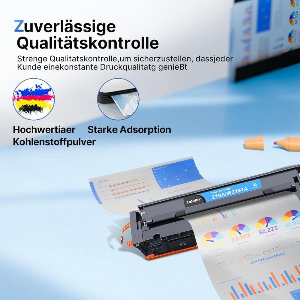 Комплект сумісних тонер-картриджів HP 219A W2190A W2191A W2192A W2193A без чіпа для HP Color LaserJet Pro 3202/3302 Дніпро - фото 2