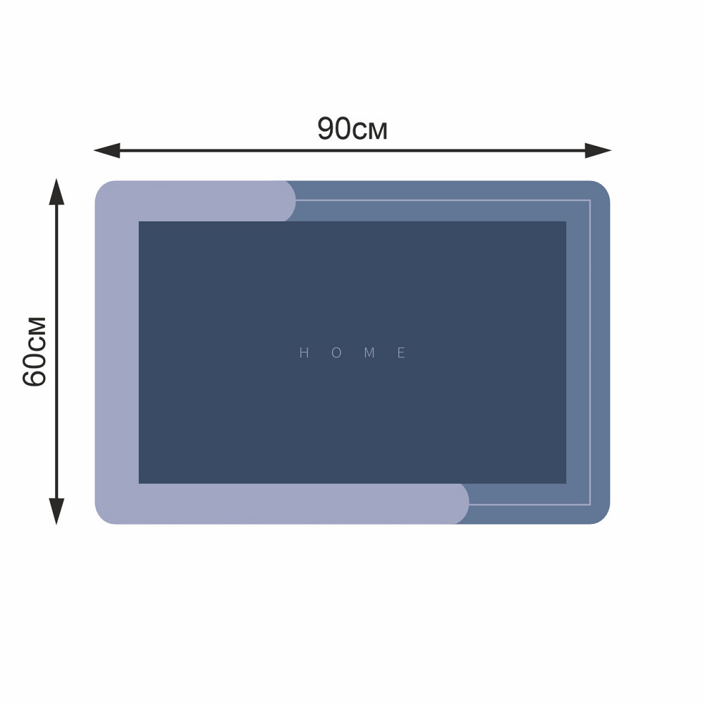 Диатомитовый коврик Aquarius Home для ванной Суперпоглощающий 60х90 см Голубой Буча - изображение 2