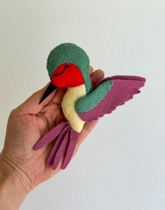 Мягкая фетровая игрушка колибри ручной работы – безопасная развивающая игрушка Киев - изображение 2