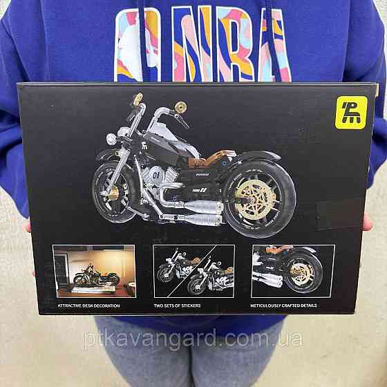 Конструктор мотоцикл Харлей байк девідсон 446 деталей збірна модель чорний Хмельницький