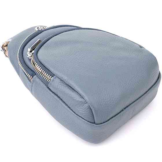 Универсальная женская сумка-слинг из натуральной кожи Vintage 22937 Синий Киев