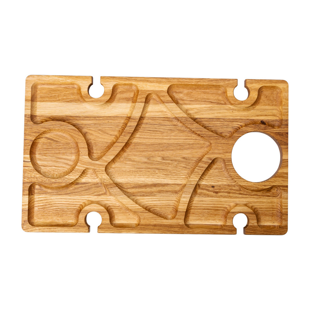 Lugi Винний столик-менажниця з дерева 50×30 см прямокутний на ніжках дуб Коломыя - изображение 5