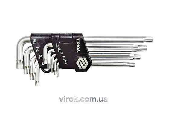 Ключі ТОRХ  L-подібні VOREL : Т10-Т50, Cr-V, 9 шт. [20/40] Одесса