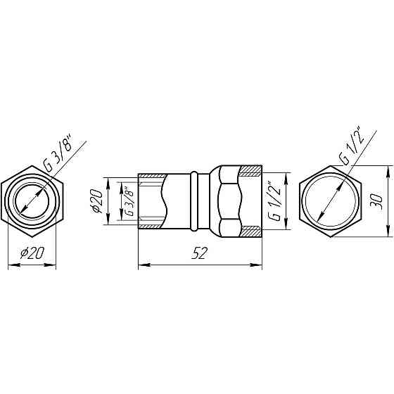Муфта із внутрішньою різьбою прес APE ITALY AP 102 1/2″х20 (000001714) Київ