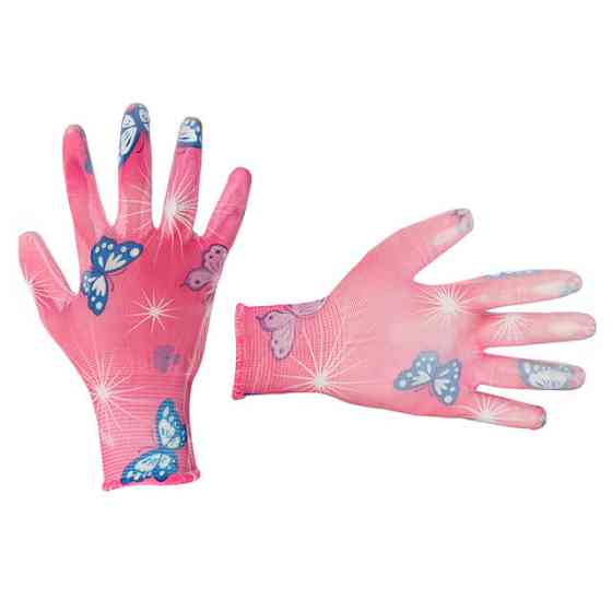 Рукавичка садова з покриттям з нітрилу, рожева, 8" Львів