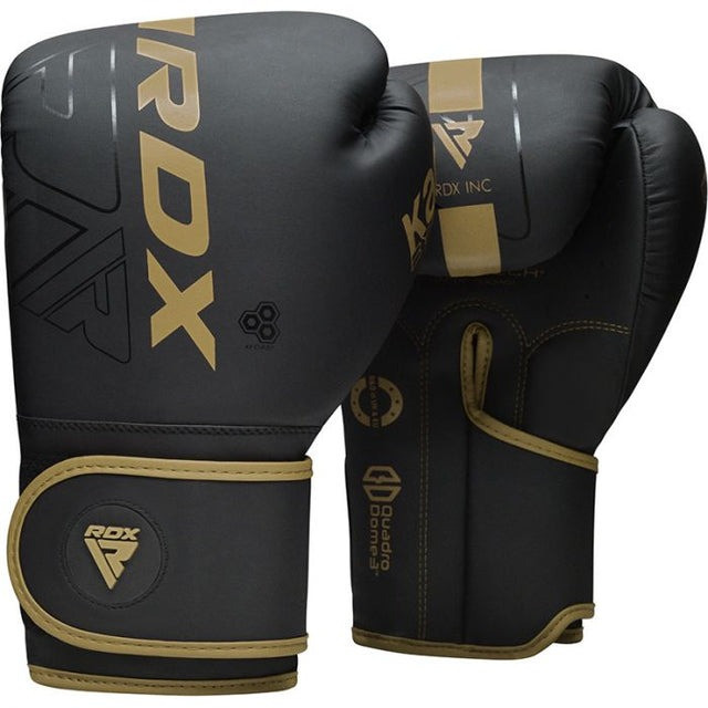 Боксерські рукавиці RDX F6 Kara Matte Golden 12 унцій (капа в комплекті) Кам'янське - фото 2
