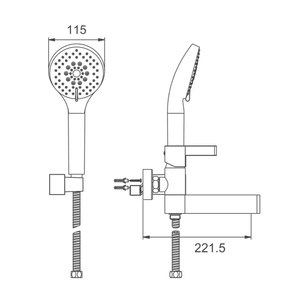 Змішувач для ванни з душовим гарнітуром GAPPO G3281 чорний/хром Київ - фото 9