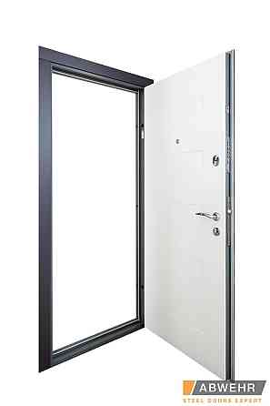 Двери входные, квартирные ABWEHR. Модель 490 ADELINA (А) Цвет  Антрацит / Белый Киев