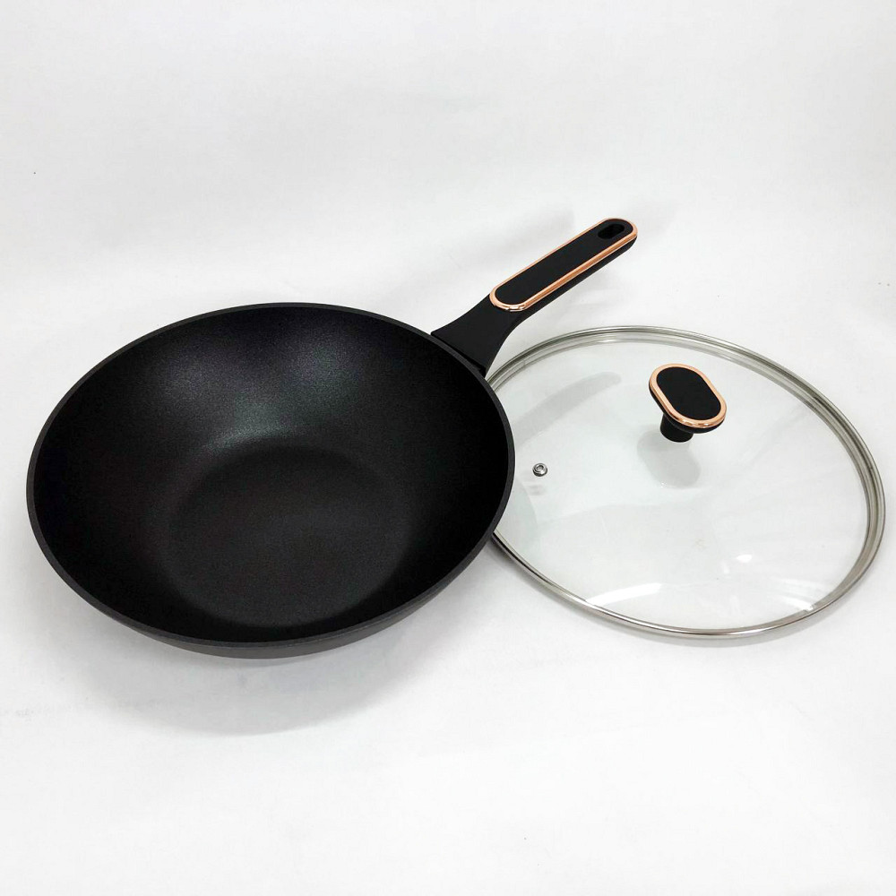 Сковорода антипригарна індукційна Magio MG-1168 28 см, Надійна сковорода з антипригарним покриттям KJ-45 Івано-Франківськ - фото 8