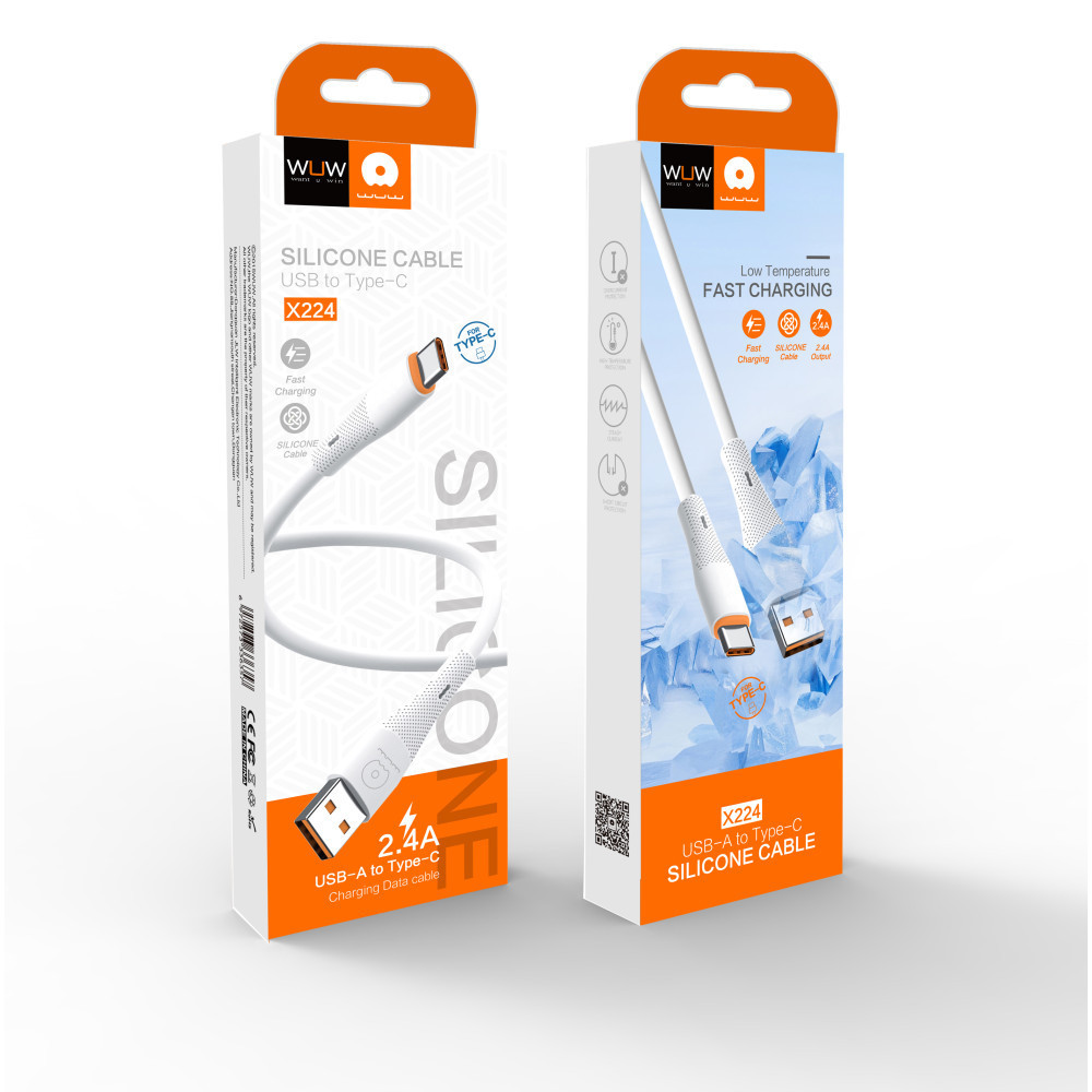 Кабель WUW-X224/TPC USB Type-C 2,4А white Одесса - изображение 2