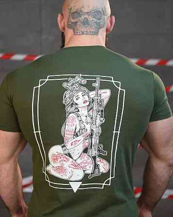 Тактична ХЛОПКОВА футболка NECRONIMICON хастлер олива НП5203 Одеса