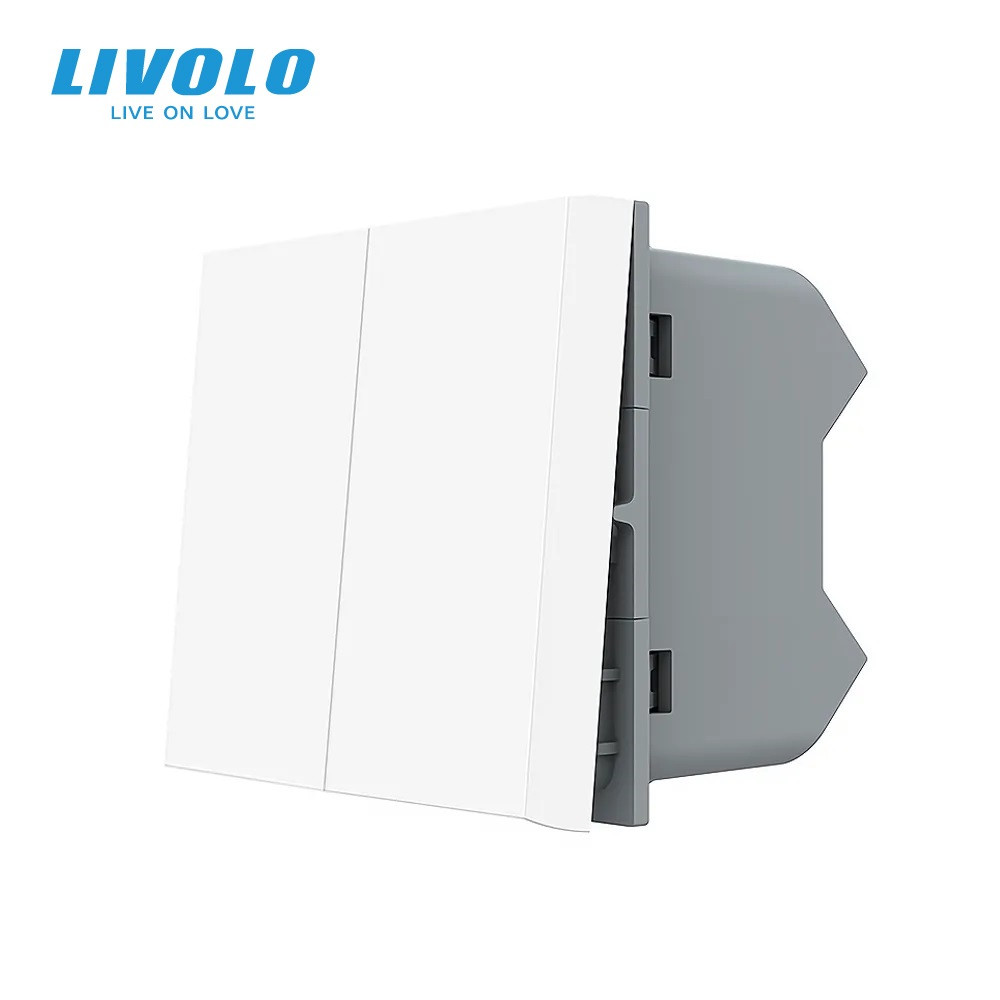 LIVOLO 2-клавішний універсальний вимикач (прохідний / звичайний) LIVOLO, білий, модуль без рамк Коломия - фото 4