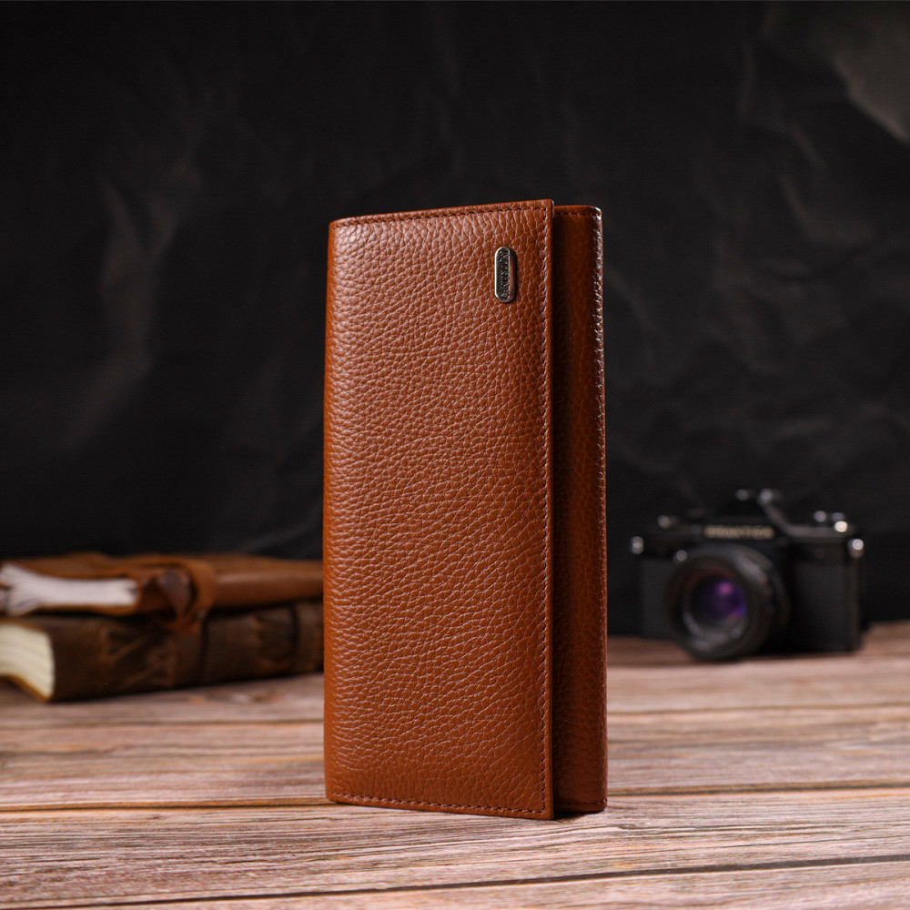 Надійний жіночий гаманець із натуральної зернистої шкіри CANPELLINI 21712 Коричневий Київ - фото 6