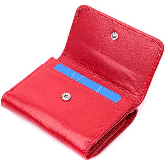 Горизонтальный кошелек для женщин из натуральной кожи ST Leather 19478 Красный Киев