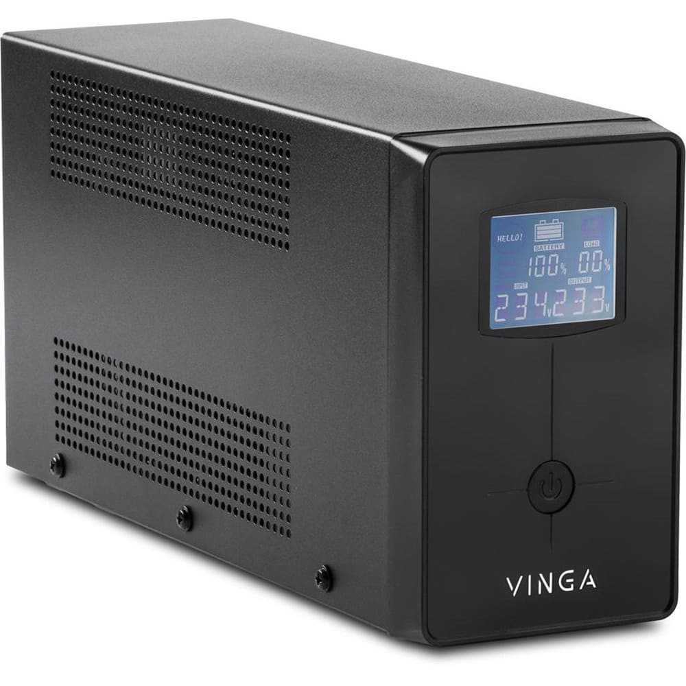 Джерело безперебійного живлення Vinga VPC-1200MU 1200ВА / 720 Вт з LCD-дисплеєм з USB у металевому корпусі Киев - изображение 2