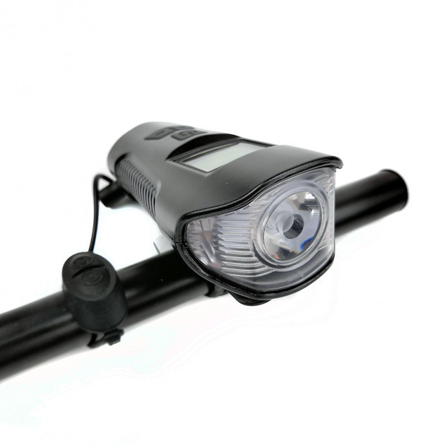 Велосипедний передній ліхтар фара FY-317 з сигналом та велокомп'ютером Київ - фото 1
