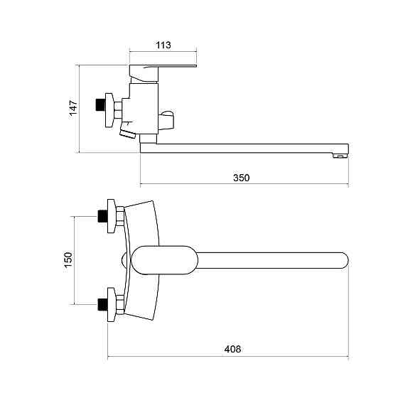 Смеситель для ванны Lidz Tani 005 с поворотным изливом (c душевым гарнитуром) (k40) LDTAN005CRM44962 Chrome Киев