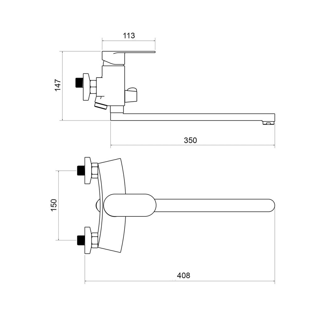 Змішувач для ванни Lidz Tani 005 з поворотним виливом (з душовим гарнітуром) (k40) LDTAN005CRM44962 Chrome Київ - фото 2