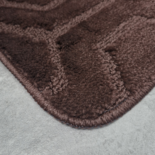 Набір килимків для ванної 2шт 60*100см+50*60см U-виріз Геометрія Standard шоколадний поліпропілен Дариана Житомир - фото 7