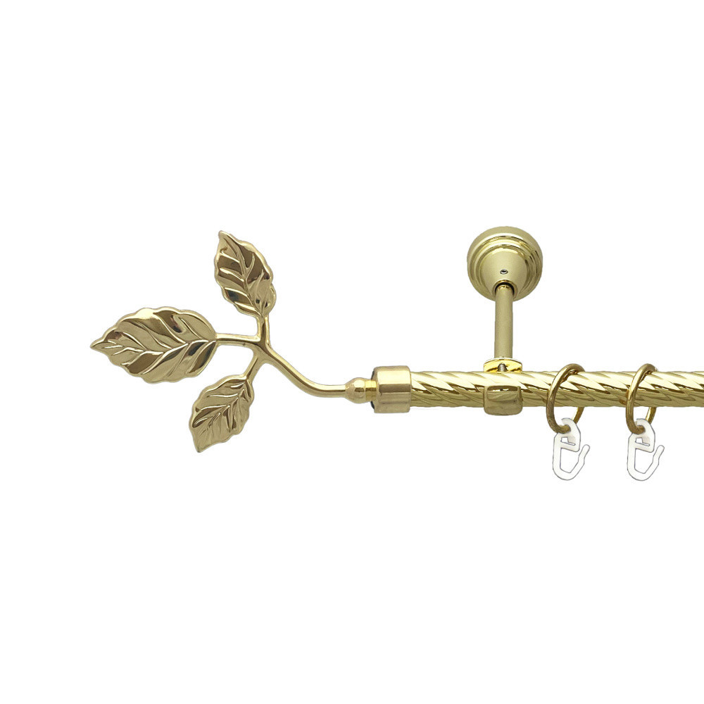 Карниз Orvit Тоскана металевий однорядний відкритий скручена труба кільце металеве Золото 16 мм 240 см (00-00024862) Львів - фото 1