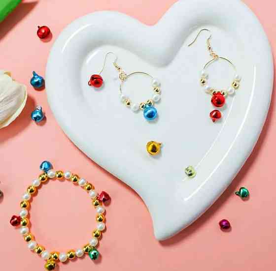 Набір металевих дзвіночків 50 шт – різнокольорові, діаметр 7 мм Київ