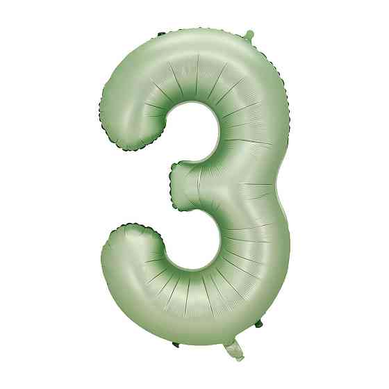 Кулька цифра 3 фольгована 40 дюймів оливковий Київ