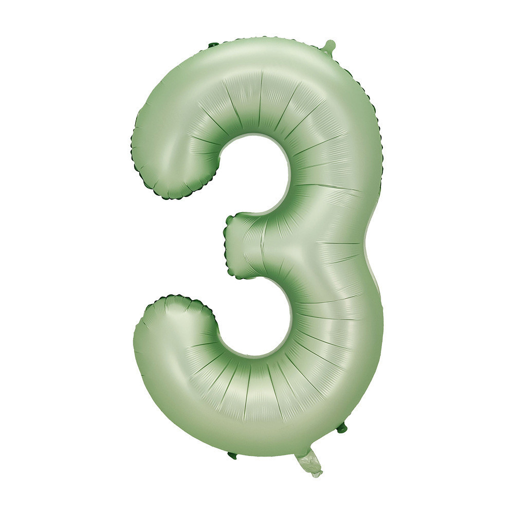 Кулька цифра 3 фольгована 40 дюймів оливковий Київ - фото 1