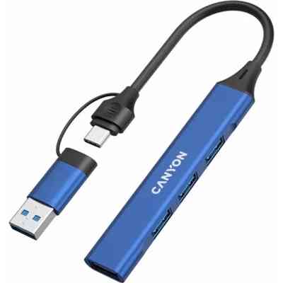 Концентратор Canyon hub DS-02 4in1 USB-A/C Blue (CNS-TDS02BL) Вінниця