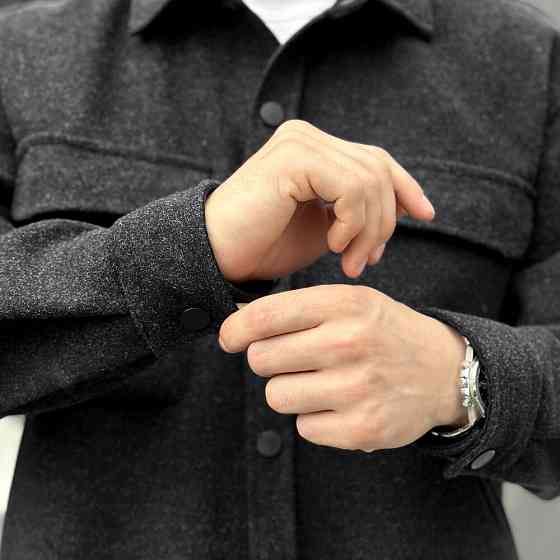 Чоловіча сорочка-пальто чорна Pobedov Mars Київ