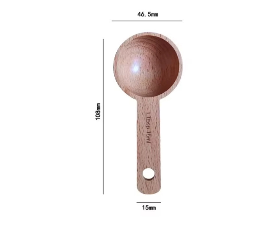 Дерев’яна мірна ложка об’ємом 15 мл з круглою формою Київ - фото 5
