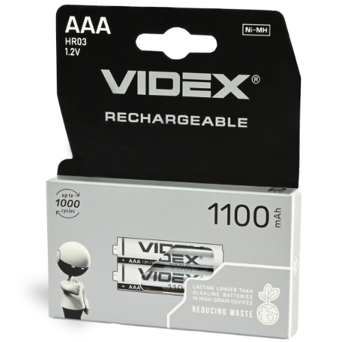 Акумулятор AAA/HR03 1,2V 1100mAh (бл-2шт) Videx Житомир - изображение 3