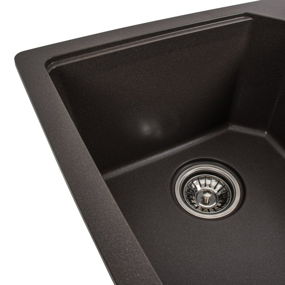 VALESO Гранітна мийка для кухні VALESO HARMONY 7850 матова Темна скеля Київ - фото 3