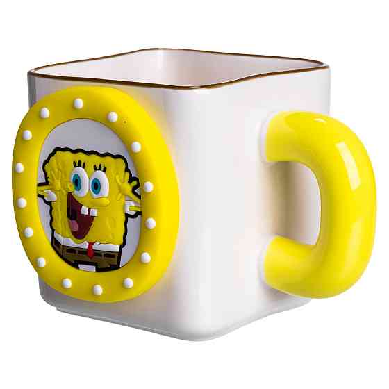 Порцелянова чашка "Губка Боб" з магнітним декором 500 мл, Кружка дитяча чашка із порцеляни на подарунок FM-12Y Коломия