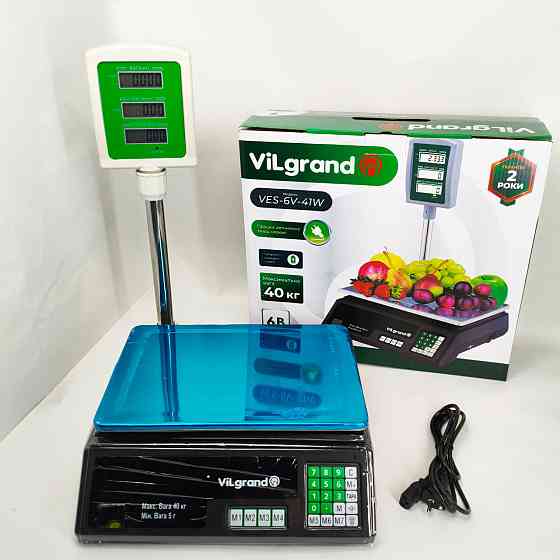 Компактні ваги для бізнесу ViLgrand VES-6V-41W 40 кг, Настільні ваги для торгівлі з лічильником NW-41 Львів