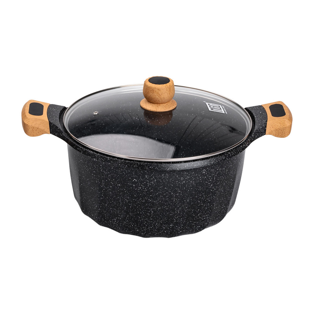 Велика алюмінієва каструля об'ємом 11 літрів з кришкою Ø32 см з антипригарним покриттям MGC HP-4-435B Коломия - фото 1