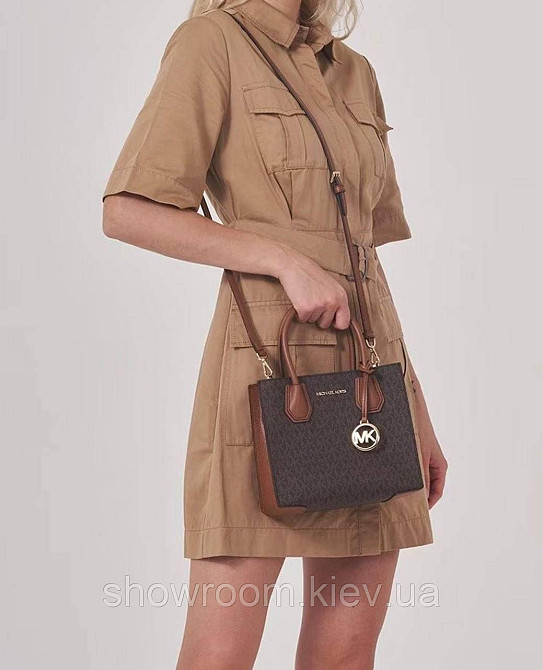 Жіноча сумка на плече Michael Kors Mercer brown LUX Київ - фото 10