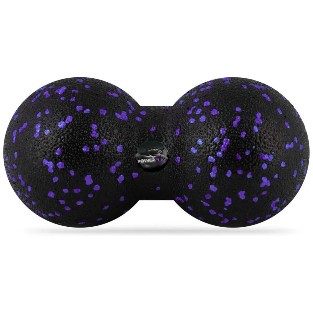 Масажний м'яч подвійний PowerPlay PP-4352 Epp foam peanut ball (d8*16cm.) Чорно/Фіолетовий Каменское - изображение 1