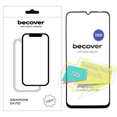 Скло захисне BeCover Realme Note 60/60X 10D Black (713169) Вінниця