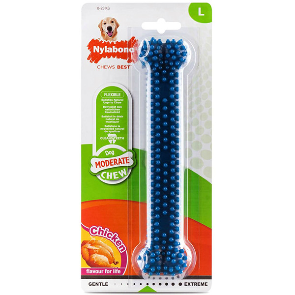 Nylabone Moderate Chew Dental Bone НИЛАБОН ДЕНТАЛ БОУН жевательная игрушка для собак, вкус курицы Киев - изображение 1