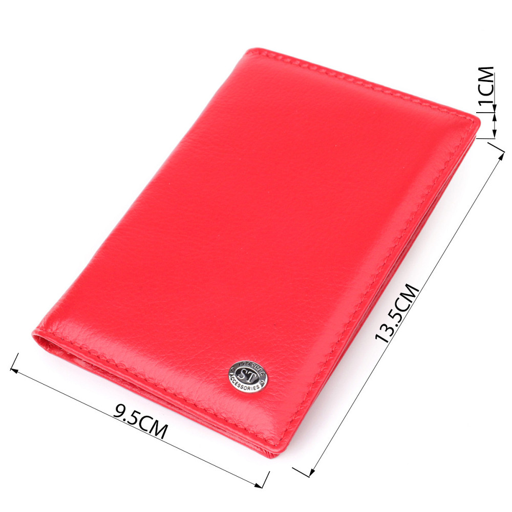 Яркая обложка на паспорт универсального формата из натуральной кожи ST Leather 23080 Красный Киев - изображение 3